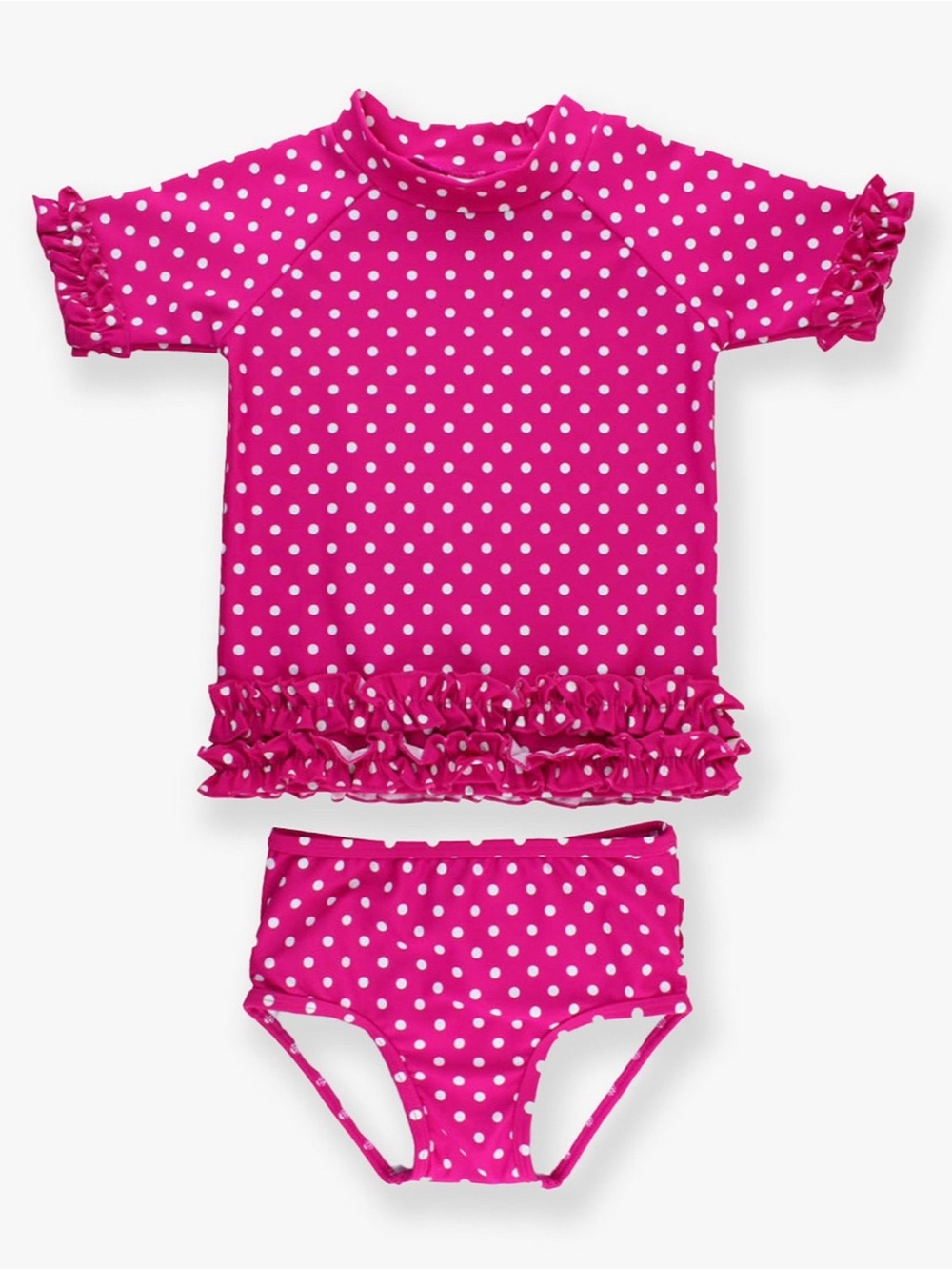 Rufflebutts Rash Guard Swimsuit 2 Pc Set 6-12 Months Baby Girl NWT
